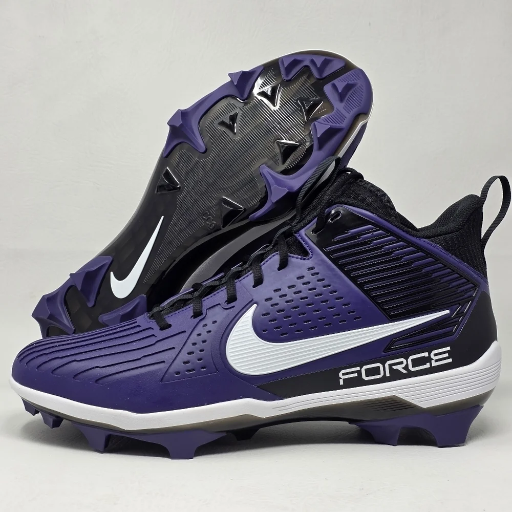 Nike Force Savage Pro 3 Shark Mens Size 15 Purple Football Cleats DA5453-500 New